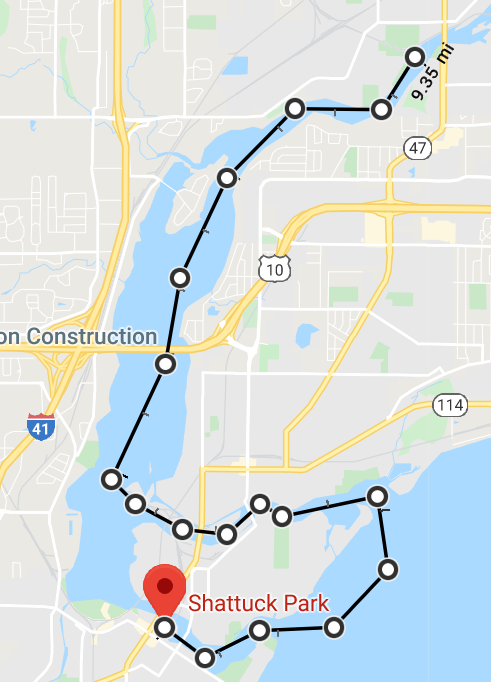 Shattuck Park to Lutz Park map