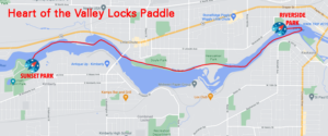 Heart of the Valley Locks Paddle map