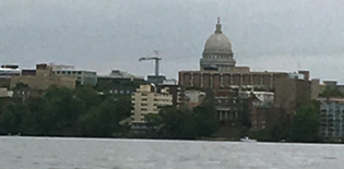 Madison capitol builing from the lake.